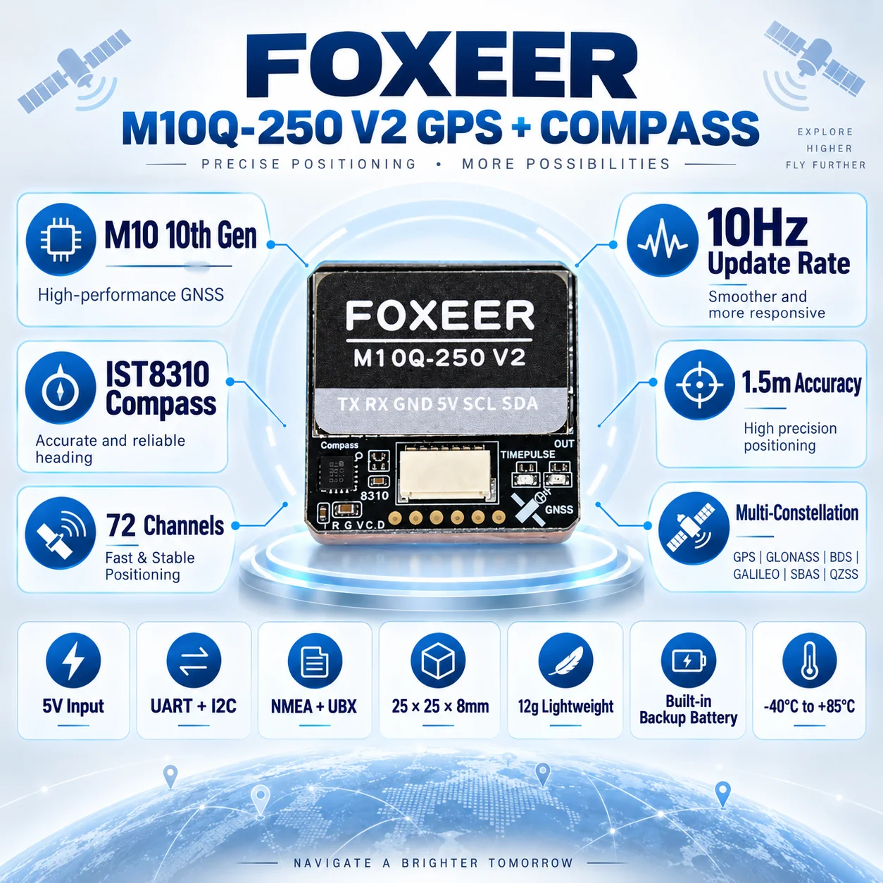 Modulo GPS FOXEER M10Q-250 V2  - Drone Compass recensione e prezzo
